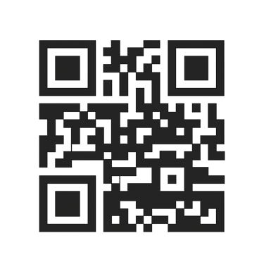 A black and white QR code that appears to link to a digital destination.
