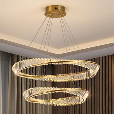 MNK-PD042 K9 crystal gold warem white led pendant light high class fixture