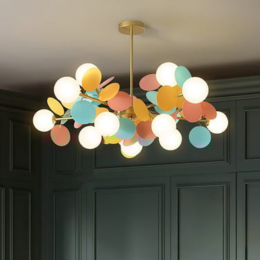 MNK-PDN01-8/10/12/15/18 Macron colored glass ceiling chandelier