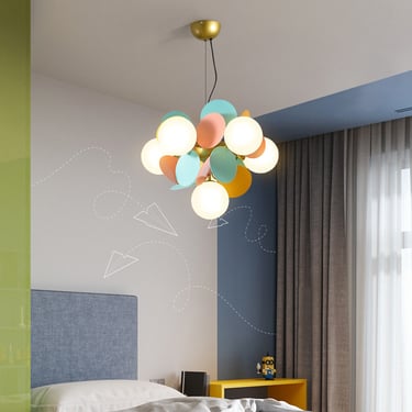 MNK-PDN02-5/6 macron colored glass cute chandelier