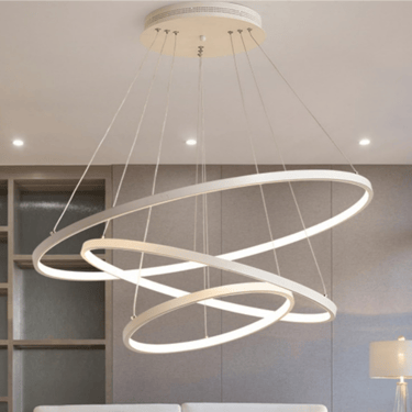 MNK-N345-1 minimalist white circle decorative chandelier