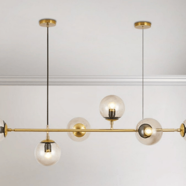 MNK-PD053 6 glass balls gold finished housing led pendant light