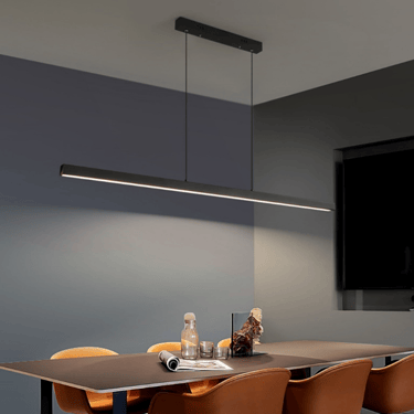 MNK-014 Black rectangle simple slim 1 meter led pendant light