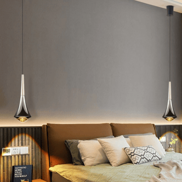 MNK-PD061 Electroplated black design water drop bedside lamp