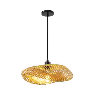 MNK-LC17 Madhatter Bamboo Weave Straw Hats Pendant Lamp