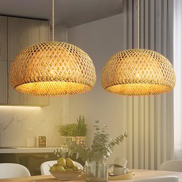 MNK-LC22-A/B Paper rattan design chandelier led