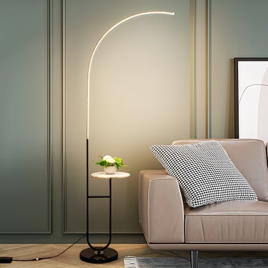 MNK-0060 led floor lamp with table side by sofa decorative lighting mood lighting