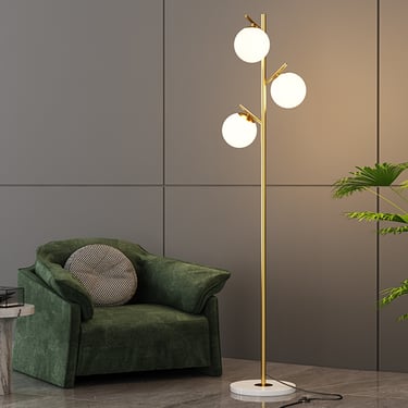 0520 minimalist led glass ball floor lamp