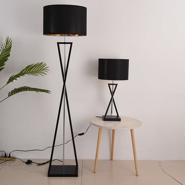 0250 Cross lamp base linen lampshade floor lamp