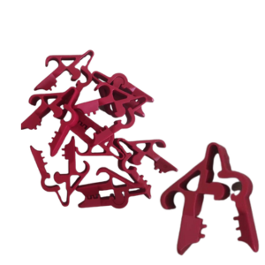 Raudonos spalvos kojinių segtukai