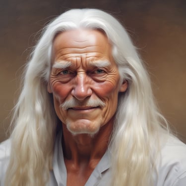 A small, round robot with a smooth white surface and blue accents operates a blue laptop on a sleek, floating platform. The robot has glowing eyes and an antenna on its head, with an 'AI' emblem on its front.