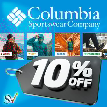 10% de desconto em roupas Columbia Sportswear — proteção, aquecimento e conforto para suas viagens