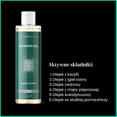 Sacred Forest Maitreya Cosmetics zel pod prysznic na podswiadomosc