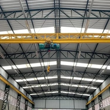 Factory building steel structure installation and fabrication