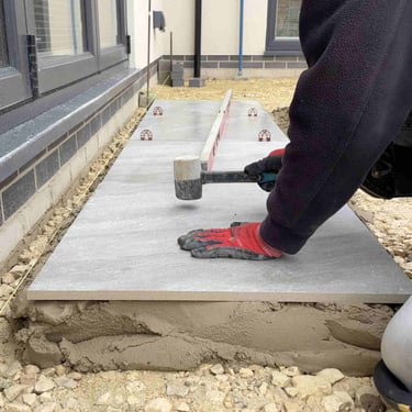 Concreate and Tiles fixing in garden by MyGreenearth Bangalore