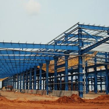 Structural steel fabrication work for industrial building