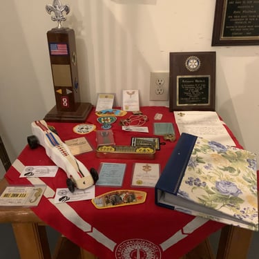 Boy Scouts, patches, trophy, plaques