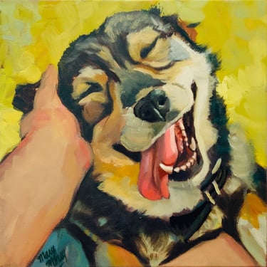 A Dog's Joy - Painting by Mary Morey