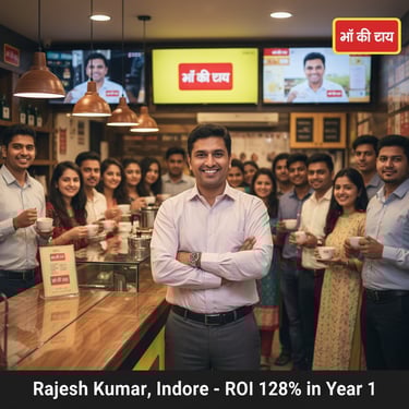 Indore chai franchise financial projection 75K to 1 lakh monthly revenue breakdown