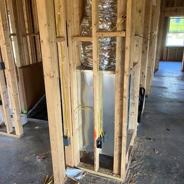 New construction framing for return grill. HVAC installation in Gallatin, TN