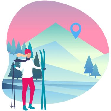 a skier at the mountains