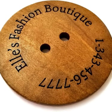 engraved wooden button