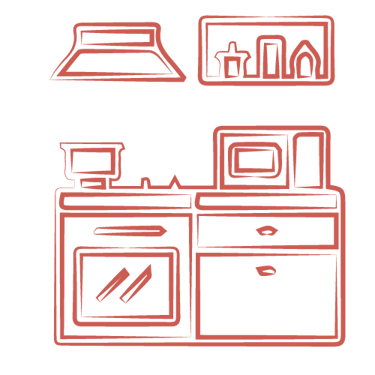 Une cuisine entièrement équipée