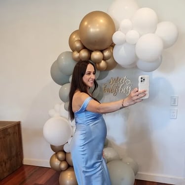 Balloon Garland made for a Baby Shower in Capalaba, Redlands - party hire by SweetAz Co.