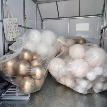 Balloon Garland built for a Baby Sprinkle in Victoriapoint, Redlands - party hire by SweetAz Co.