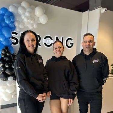 Balloon Garland setup for a Blue Opening in Chermside, Brisbane - party hire by SweetAz Co.