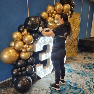 Balloon Garland shining brilliantly at a Corporate Event in Manly, Brisbane - party hire by SweetAz Co.