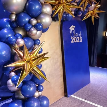 Balloon Garland adding sparkle at a Formal Celebration in Shailerpark, Logan - party hire by SweetAz Co.