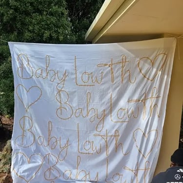 Balloon Garland matched to theme of White Gold in Victoriapoint, Redlands - party hire by SweetAz Co.