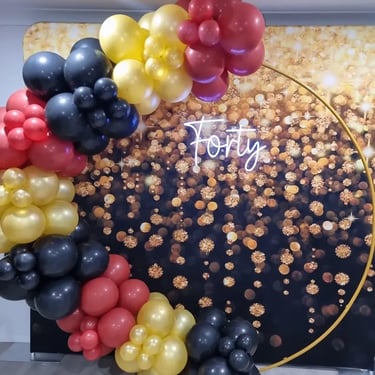 Circle Backdrop styled for a Birthday Party in Victoria Point, Redlands - party hire by SweetAz Co.