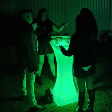 Cocktail Table setup for a Halloween Party in Thorneside, Redlands - party hire by SweetAz Co.