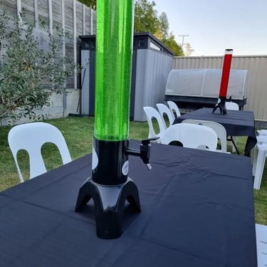 Drink Towers ready to cool guests at a 21St Party in Burbank, Brisbane - party hire by SweetAz Co.