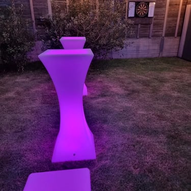 Dry Bar glowing in the back yard at a New Years party in Redlandbay, Redlands - party hire by SweetAz Co.