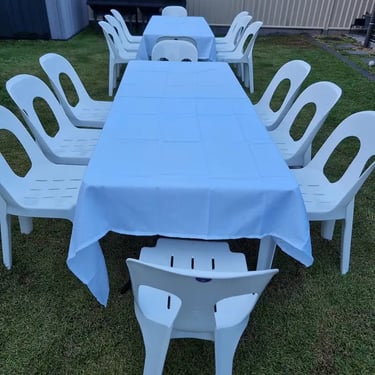 Folding Table in the backyard at a Birthday Party in Cleveland, Redlands - party hire by SweetAz Co.