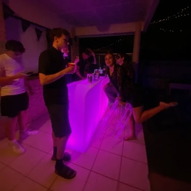 Glow Bar lighting up the party at a 18th Birthday in Cleveland, Redlands - party hire by SweetAz Co.