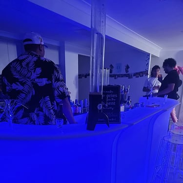 Glow Bar hosting guests during a 21st Party in Redlandbay, Redlands - party hire by SweetAz Co.