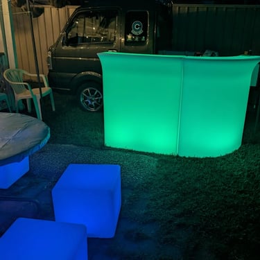 Glow Bar with a ute tray bed setup at a 40th Birthday in Wellingtonpoint, Redlands - party hire by SweetAz Co.