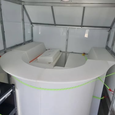 Glow Bar loaded for its voyage to a Christmas Party in Ormiston, Redlands - party hire by SweetAz Co.