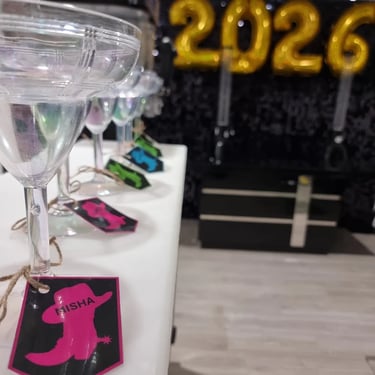 Glow Bar scene in pre setup for a New Years party in Redlandbay, Redlands - party hire by SweetAz Co.