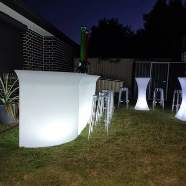 Glow Bar nearly ready for service at a Wedding Reception in Capalaba, Redlands - party hire by SweetAz Co.