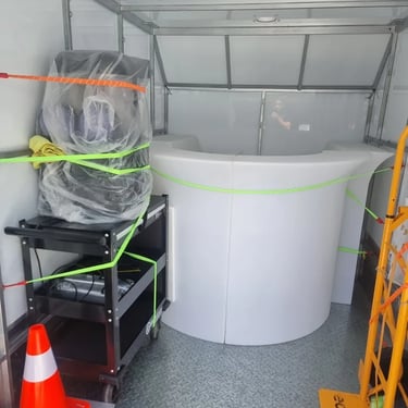 Glow Bar ready for unloading for a Xmas Celebration in Ormiston, Redlands - party hire by SweetAz Co.