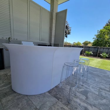 Glow Bar ready for its bar tender and serivce at a Xmas Function in Ormiston, Redlands - party hire by SweetAz Co.