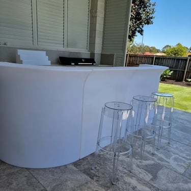 Glow Bar setup under the patio for a Xmas Party in Ormiston, Redlands - party hire by SweetAz Co.