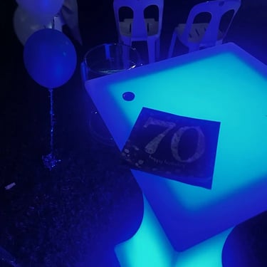 Glow Cocktail having experiences together at a 70th Birthday in Cornubia, Logan - party hire by SweetAz Co.