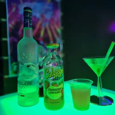 Glow Cocktail Table captured during a Halloween Event in Cornubia, Logan - party hire by SweetAz Co.