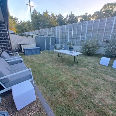 Glow Cubes in outdoor setup at a 21st Celebration in Redlandbay, Redlands - party hire by SweetAz Co.